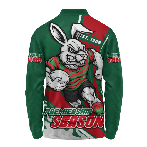 South Sydney Rabbitohs Long Sleeve Polo Shirt Unstoppable Fighting Premiership Force