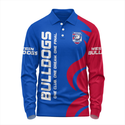 Western Bulldogs Long Sleeve Polo Shirt One Team One Premiership Dream