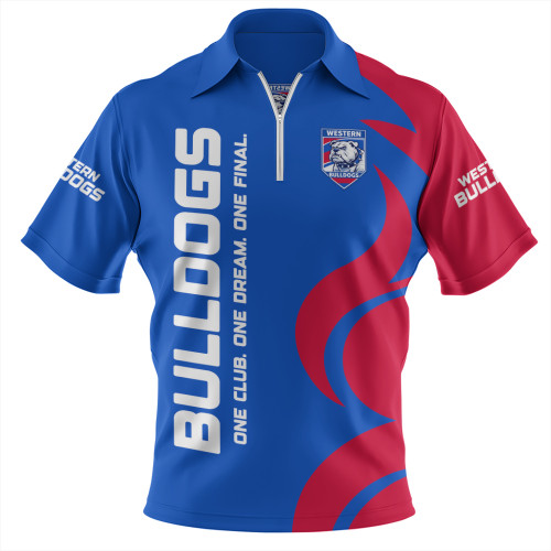 Western Bulldogs Zip Polo Shirt One Team One Premiership Dream
