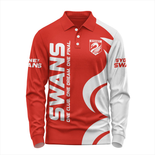 Sydney Swans Long Sleeve Polo Shirt One Team One Premiership Dream