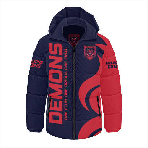 Melbourne Hooded Padded Jacket One Team One Premiership Dream