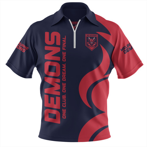 Melbourne Zip Polo Shirt One Team One Premiership Dream