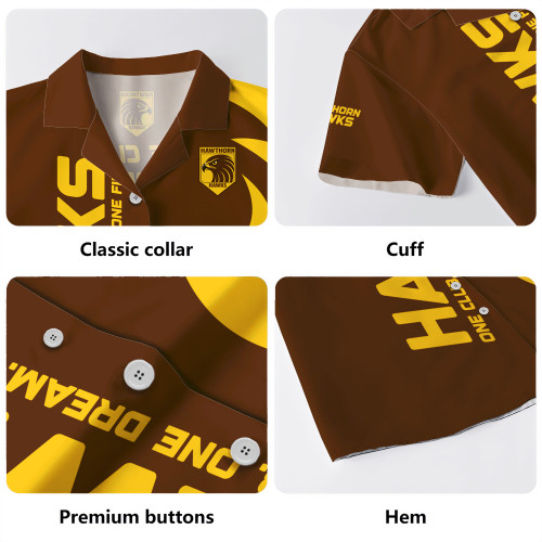 Hawthorn Hawaiian Shirt One Team One Premiership Dream