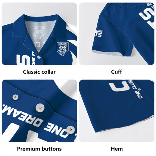 Geelong Cats Hawaiian Shirt One Team One Premiership Dream