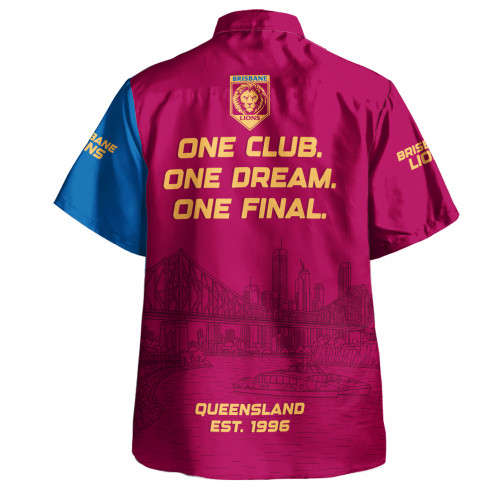 Brisbane Lions Hawaiian Shirt One Team One Premiership Dream