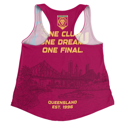 Brisbane Lions Women Racerback Tank One Team One Premiership Dream