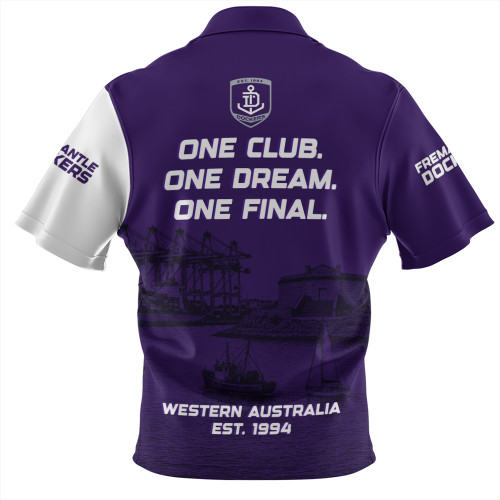 Fremantle Zip Polo Shirt One Team One Premiership Dream