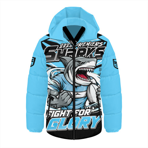 Cronulla-Sutherland Sharks Hooded Padded Jacket Fearless Fight For Finals Glory