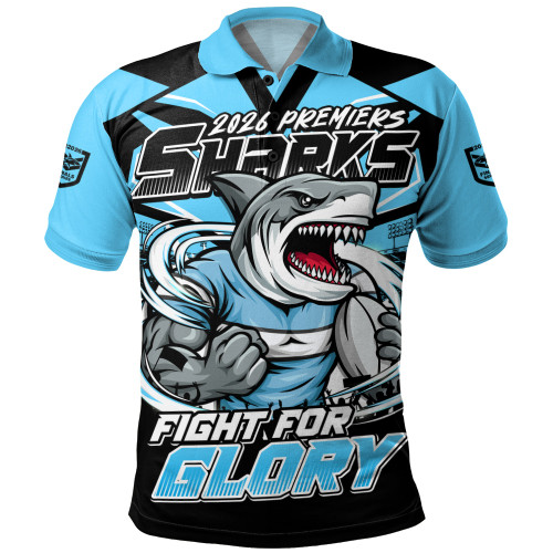 Cronulla-Sutherland Sharks Polo Shirt Fearless Fight For Finals Glory