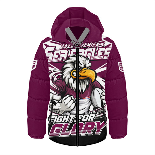 Manly Warringah Sea Eagles Hooded Padded Jacket Fearless Fight For Finals Glory