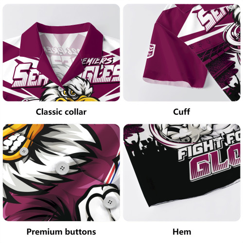 Manly Warringah Sea Eagles Hawaiian Shirt Fearless Fight For Finals Glory
