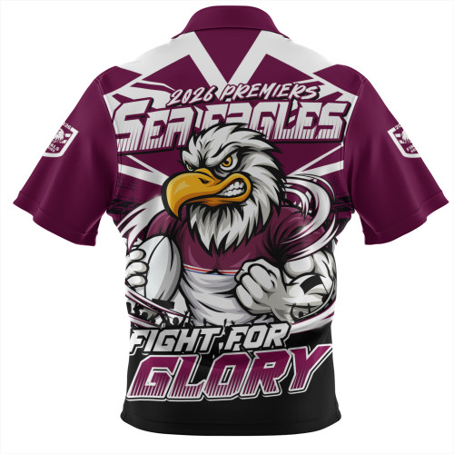 Manly Warringah Sea Eagles Zip Polo Shirt Fearless Fight For Finals Glory