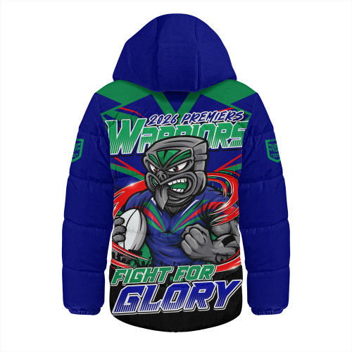 New Zealand Warriors Hooded Padded Jacket Fearless Fight For Finals Glory