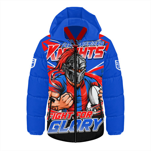 Newcastle Knights Hooded Padded Jacket Fearless Fight For Finals Glory