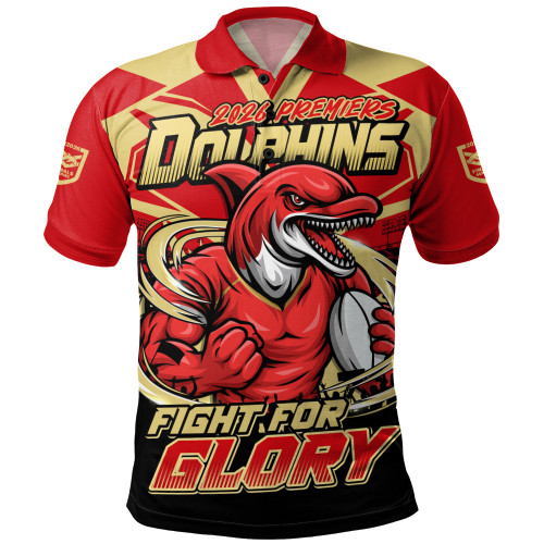 Redcliffe Dolphins Polo Shirt Fearless Fight For Finals Glory