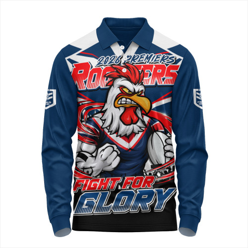 Sydney Roosters Long Sleeve Polo Shirt Fearless Fight For Finals Glory
