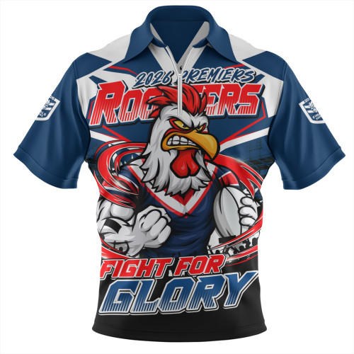 Sydney Roosters Zip Polo Shirt Fearless Fight For Finals Glory