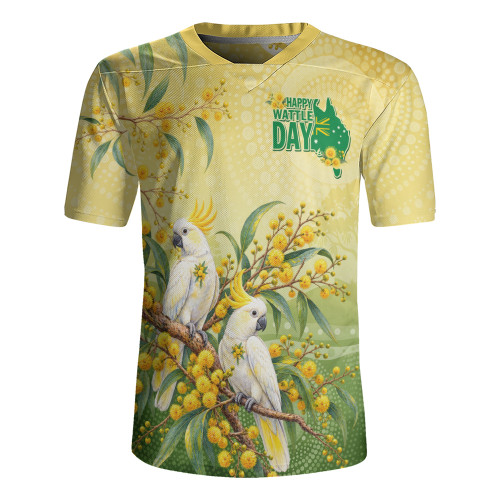 Australia Rugby Jersey Happy Wattle Day Cockatoo Native Bloom Celebration