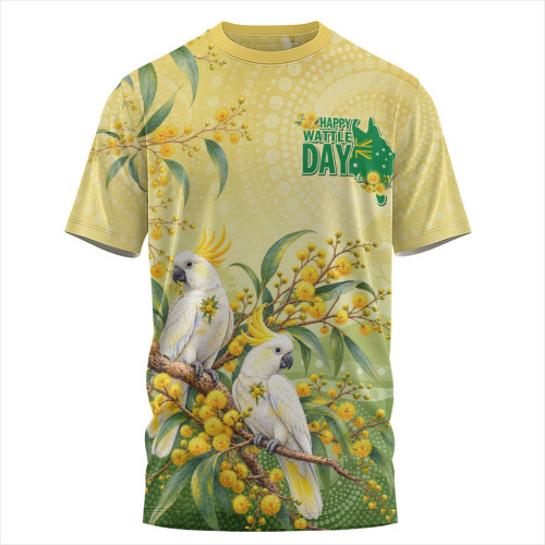 Australia T-Shirt Happy Wattle Day Cockatoo Native Bloom Celebration