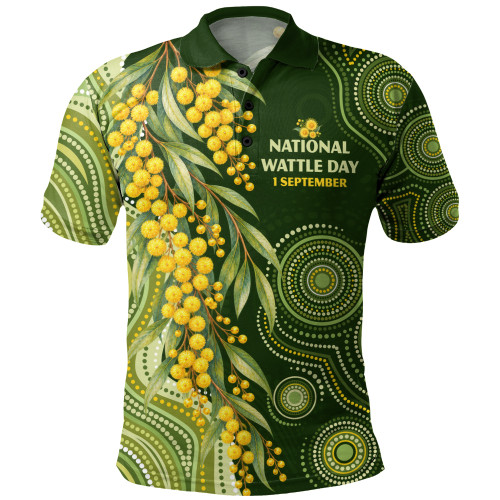 Australia Polo Shirt Golden Native Bloom National Wattle Day Spirit