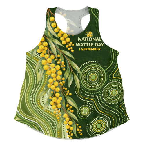 Australia Women Racerback Tank Golden Native Bloom National Wattle Day Spirit