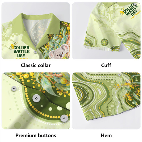 Australia Hawaiian Shirt National Wattle Day Koala Native Floral Pride