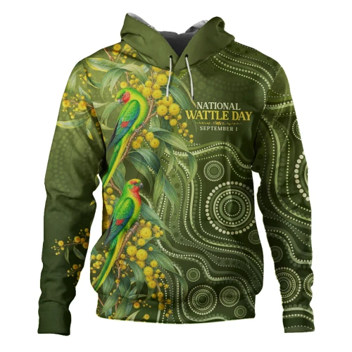 Australia Hoodie Spring Wattle Swift Parrots Floral National Wattle Day