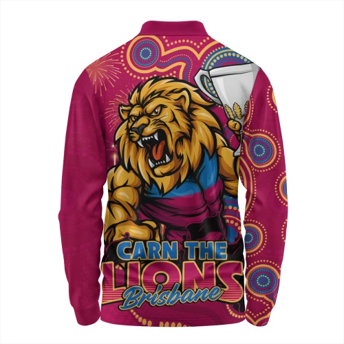 Brisbane Lions Long Sleeve Polo Shirt Finals Battle For The Ultimate Championship