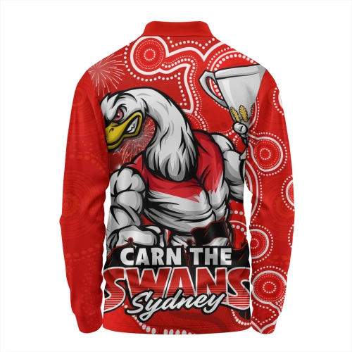 Sydney Swans Long Sleeve Polo Shirt Finals Battle For The Ultimate Championship