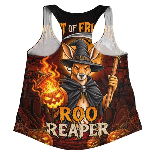 Australia Women Racerback Tank Roo Reaper Halloween Fright Night Darkness