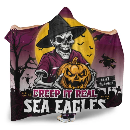 Manly Warringah Sea Eagles Hooded Blanket Creep It Real When Darkness Falls