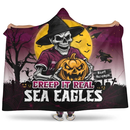 Manly Warringah Sea Eagles Hooded Blanket Creep It Real When Darkness Falls
