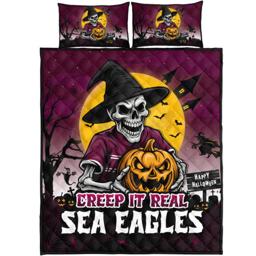Manly Warringah Sea Eagles Quilt Bed Set Creep It Real When Darkness Falls