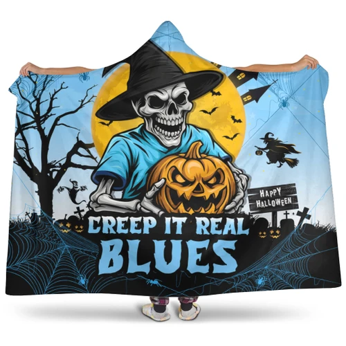 New South Wales Blues Hooded Blanket Creep It Real When Darkness Falls