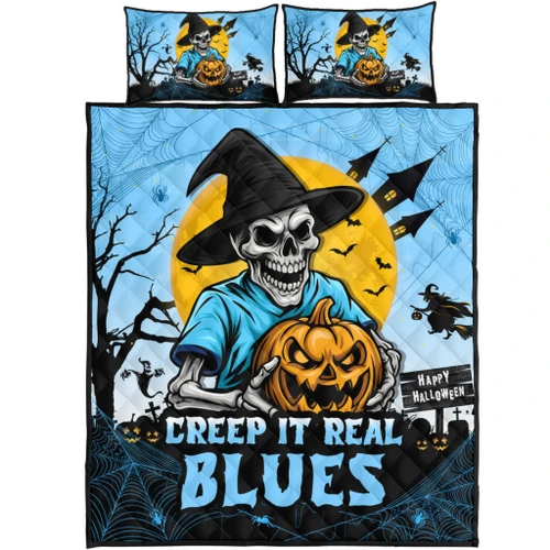 New South Wales Blues Quilt Bed Set Creep It Real When Darkness Falls