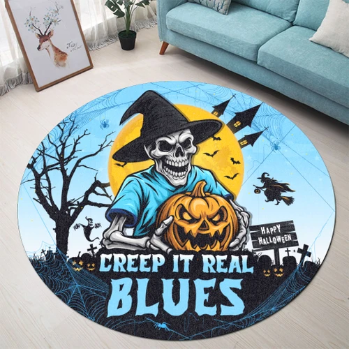 New South Wales Blues Round Rug Creep It Real When Darkness Falls