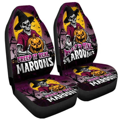 Queensland Maroons Car Seat Cover Creep It Real When Darkness Falls