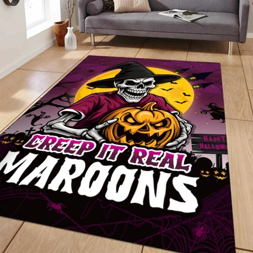 Queensland Maroons Area Rug Creep It Real When Darkness Falls