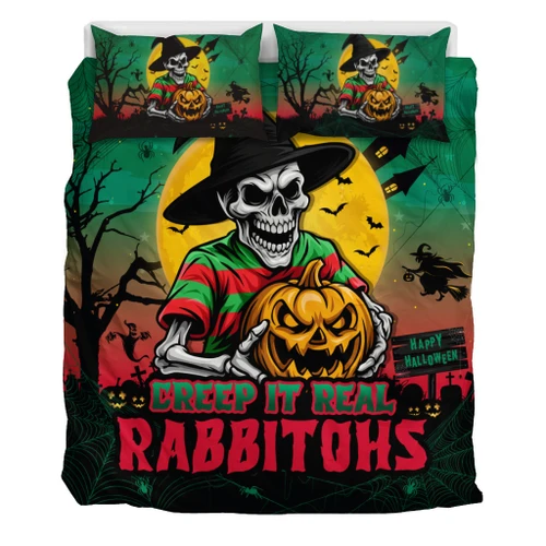 South Sydney Rabbitohs Bedding Set Creep It Real When Darkness Falls