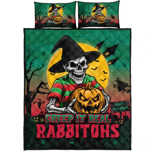 South Sydney Rabbitohs Quilt Bed Set Creep It Real When Darkness Falls