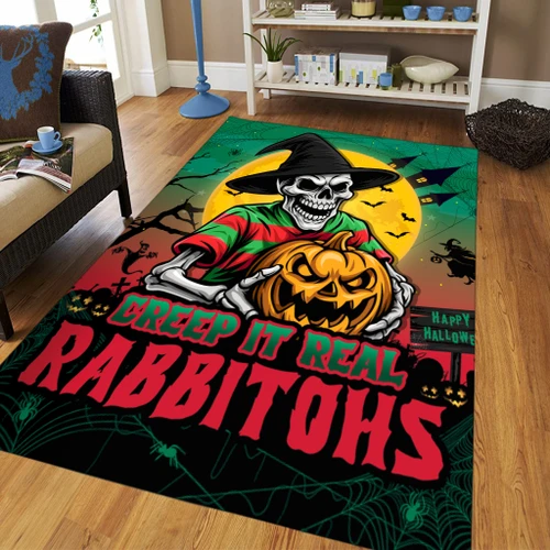 South Sydney Rabbitohs Area Rug Creep It Real When Darkness Falls