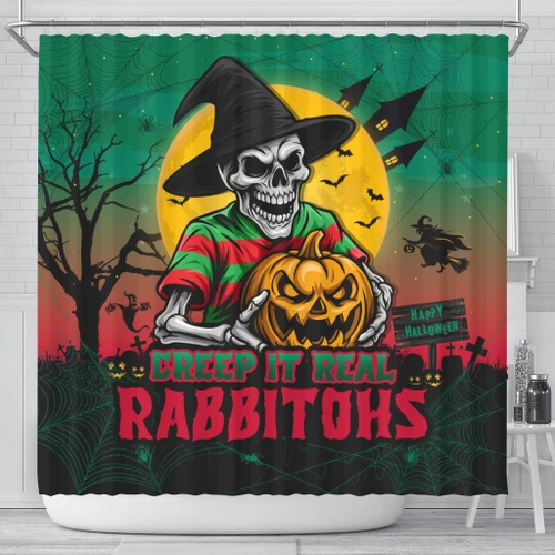 South Sydney Rabbitohs Shower Curtain Creep It Real When Darkness Falls