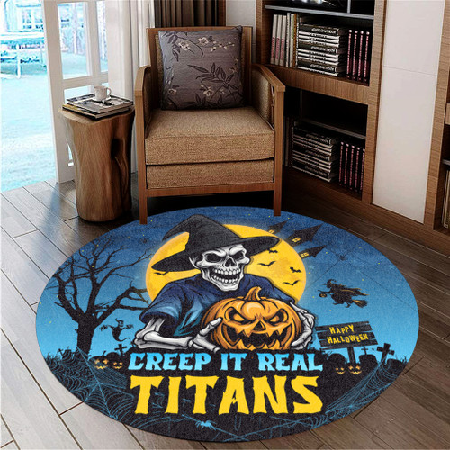 Gold Coast Titans Round Rug Creep It Real When Darkness Falls