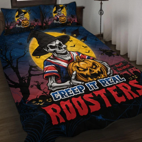 Sydney Roosters Quilt Bed Set Creep It Real When Darkness Falls
