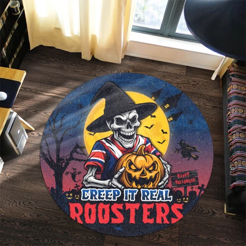 Sydney Roosters Round Rug Creep It Real When Darkness Falls