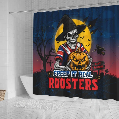 Sydney Roosters Shower Curtain Creep It Real When Darkness Falls