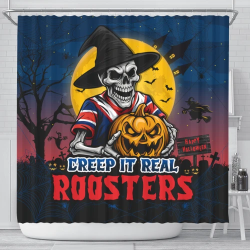 Sydney Roosters Shower Curtain Creep It Real When Darkness Falls