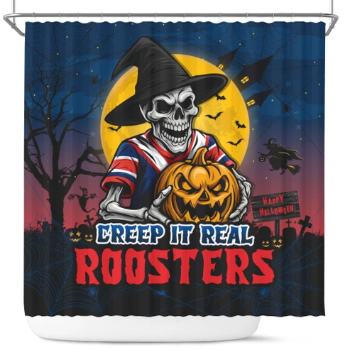 Sydney Roosters Shower Curtain Creep It Real When Darkness Falls