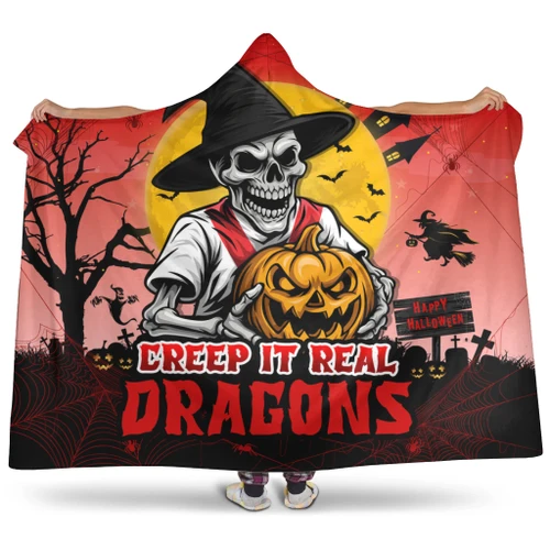 St. George Illawarra Dragons Hooded Blanket Creep It Real When Darkness Falls