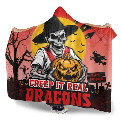 St. George Illawarra Dragons Hooded Blanket Creep It Real When Darkness Falls